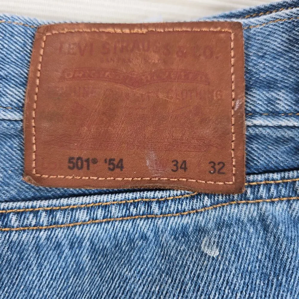 Levi's 501‎ Premium Studded Original Fit Distressed Denim Jeans Size 34